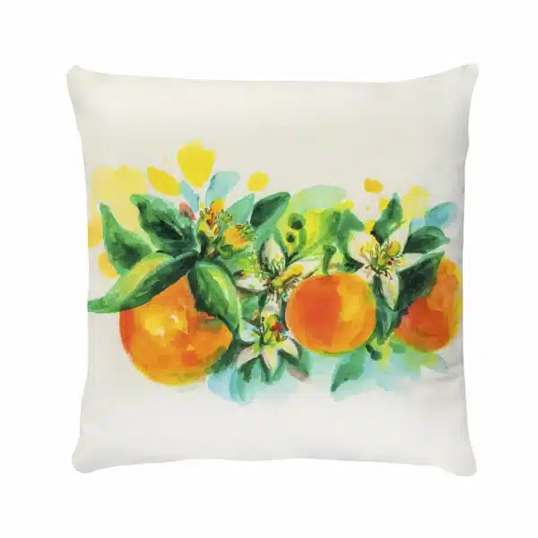 Cuscino Arance in Fiore in Velluto