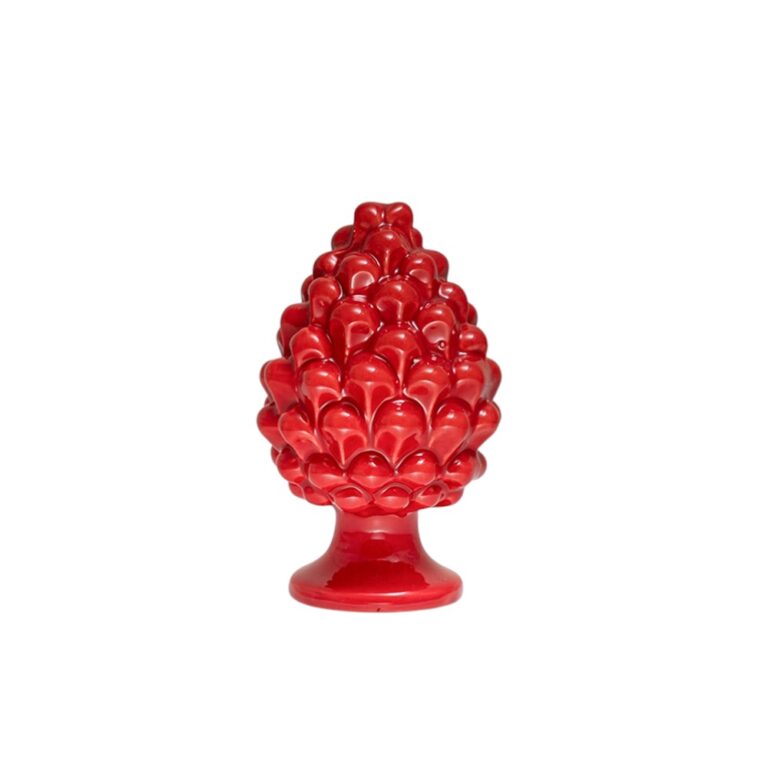 Pigna in ceramica di Caltagirone Rosso Corallo piccola (XS)