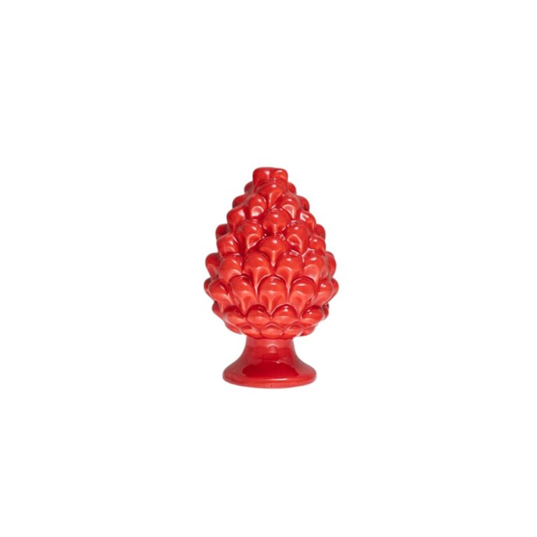 Pigna in ceramica di Caltagirone Rosso Corallo XXS piccola