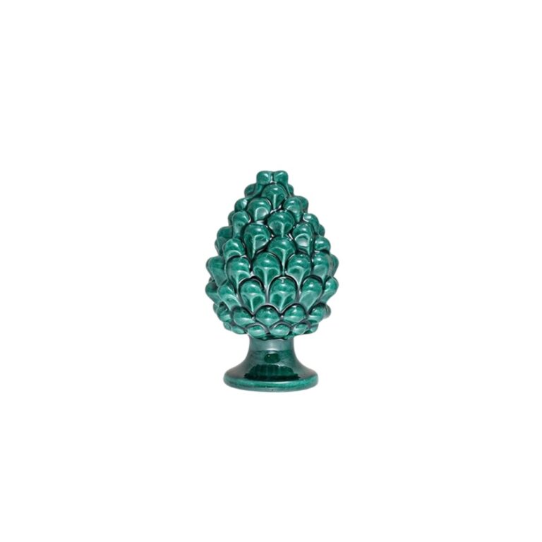 Pigna in ceramica di Caltagirone Verde Siciliano piccola XXS