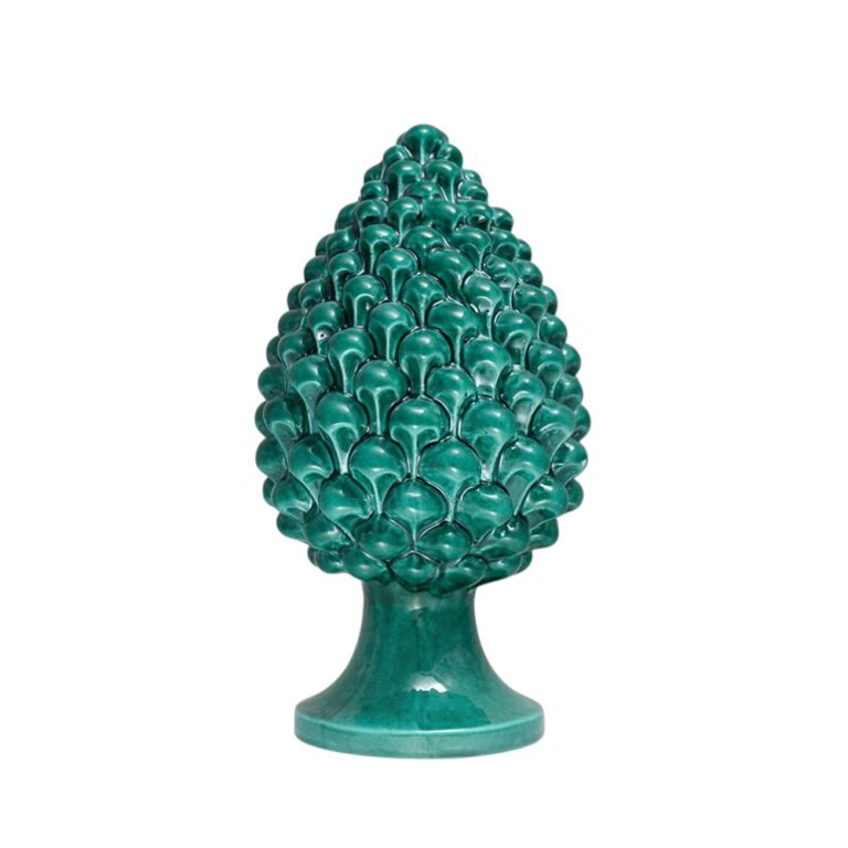 Pigna in ceramica di Caltagirone Verde Siciliano grande (L)