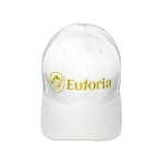 Cappellino bianco con ricamo colore oro
