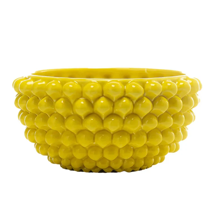 Centrotavola Giallo Cadmio L in ceramica di Caltagirone grande