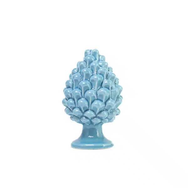 Pigna in ceramica di Caltagirone Azzurro Cielo XS