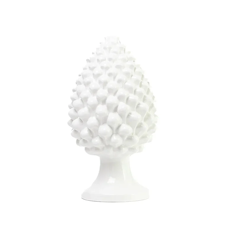 Pigna in ceramica di Caltagirone Bianco Puro grande (L)