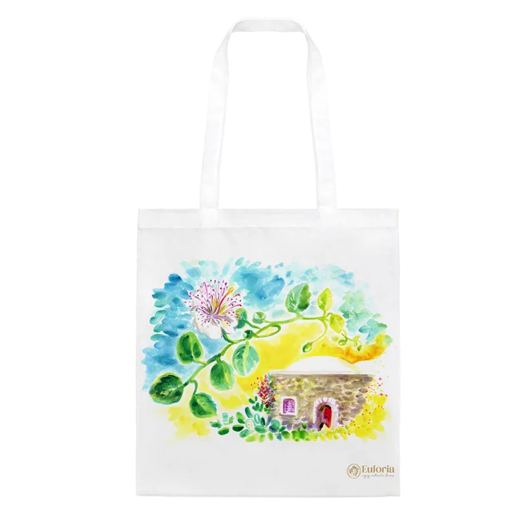 Shopping Bag con disegno di un dammuso di pantelleria