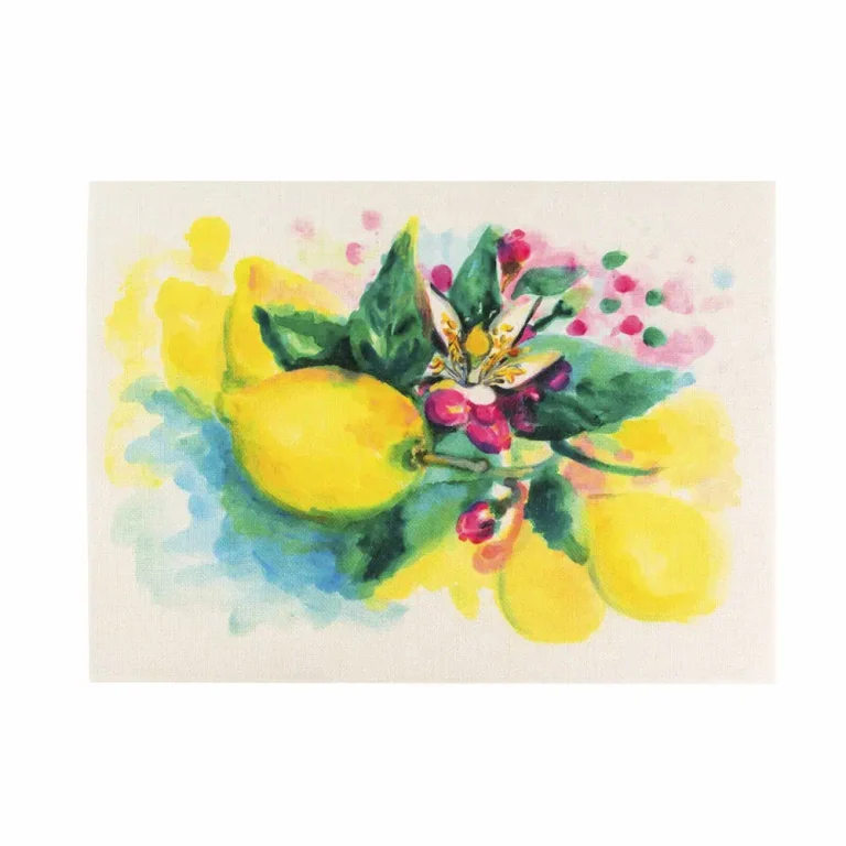 Tovaglietta in juta con disegno di limoni