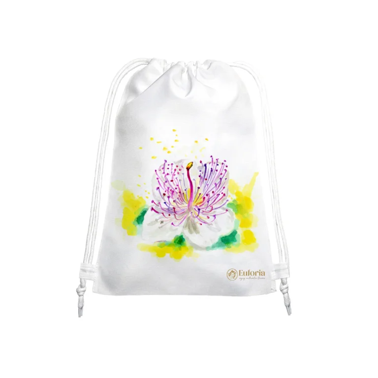 Zainetto con disegno di un fiore di cappero