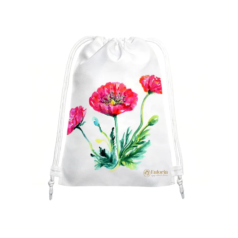 Zainetto con disegno di papaveri