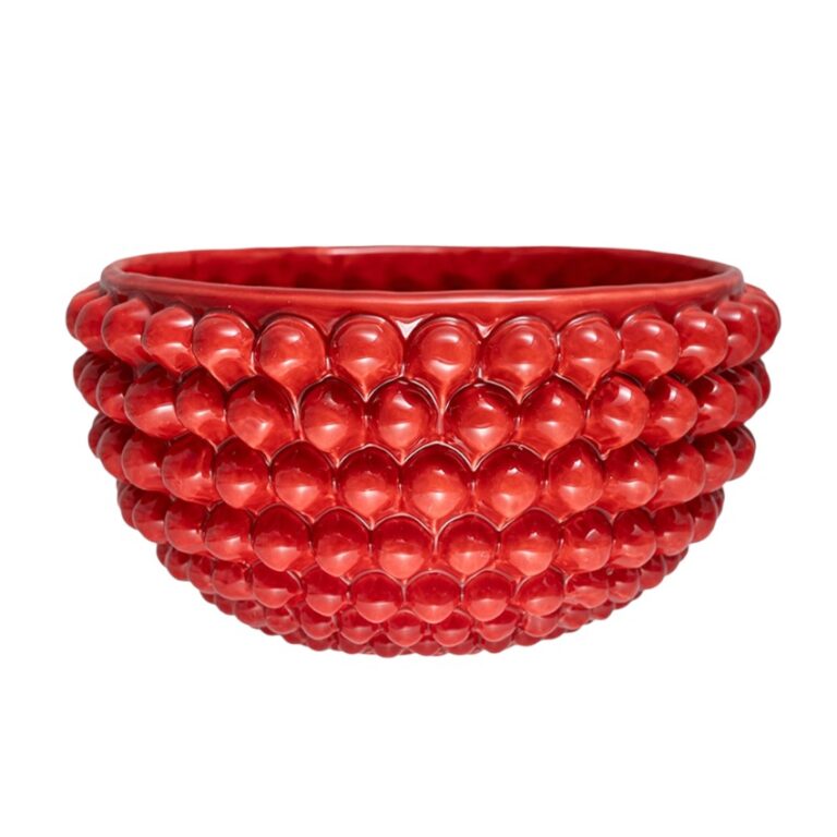 Centrotavola Rosso Corallo L in ceramica di Caltagirone