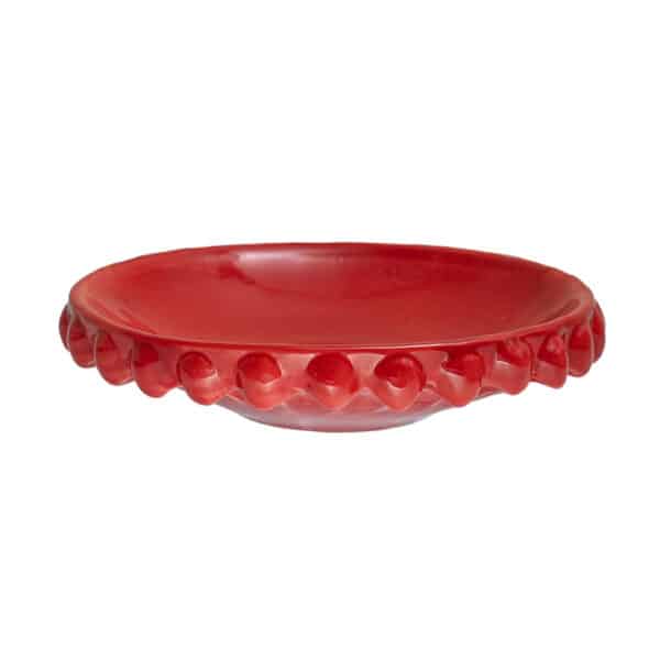 Scopri gli Svuotatasche in ceramica di Caltagirone Rosso Corallo M. Eleganti e funzionali, perfetti per organizzare la tua casa in stile siciliano.