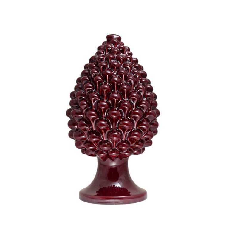 Pigna in ceramica di Caltagirone Rosso Borgogna grande (L)