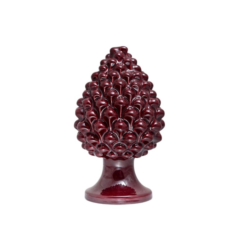 Pigna di Caltagirone artigianale Rosso Borgogna media (M)