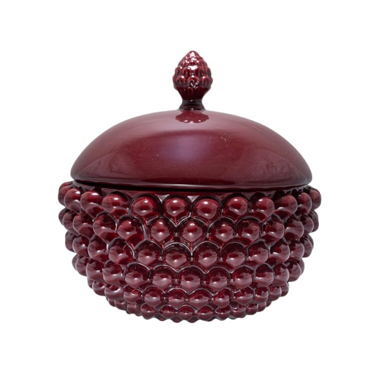 Centrotavola con Coperchio Rosso Borgogna M