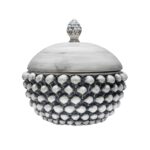 Centrotavola con Coperchio Grigio Fumé M