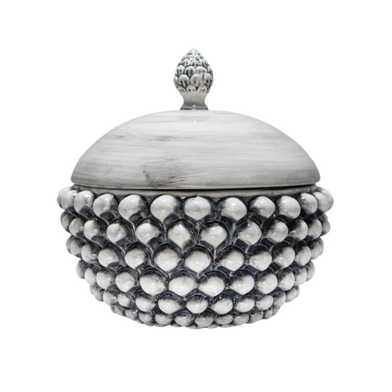 Centrotavola con Coperchio Grigio Fumé M