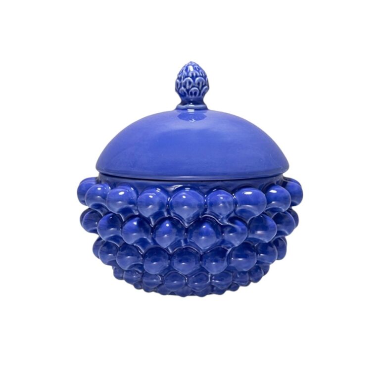 Centrotavola con Coperchio in ceramica di Caltagirone Blu Royal S