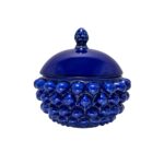 Centrotavola con Coperchio in ceramica di Caltagirone Blu Cobalto S