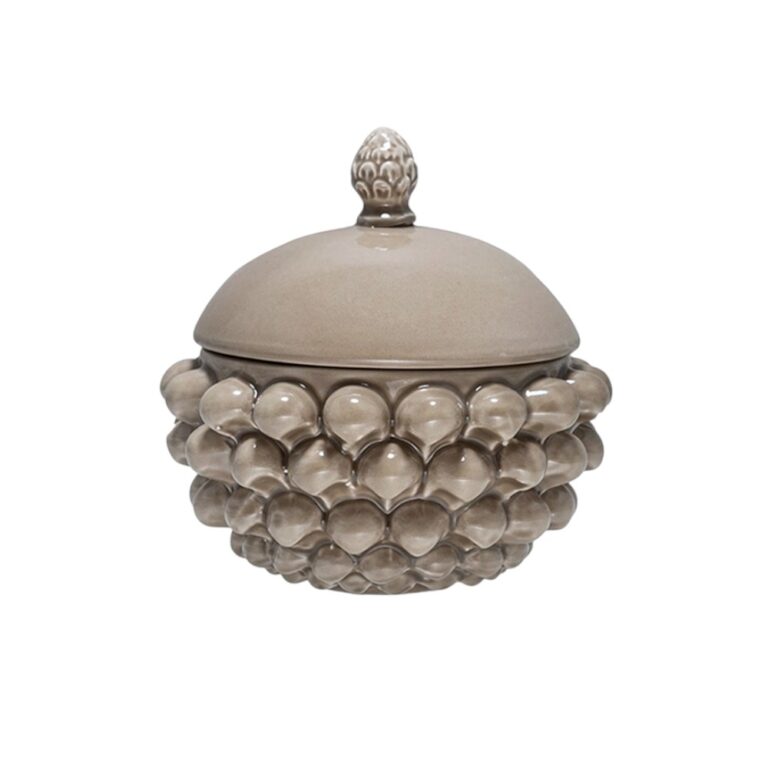 Centrotavola con Coperchio in ceramica di Caltagirone Tortora Sabbiato S