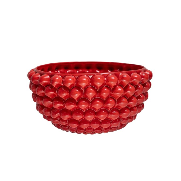 Centrotavola Rosso Corallo M in ceramica di Caltagirone medio