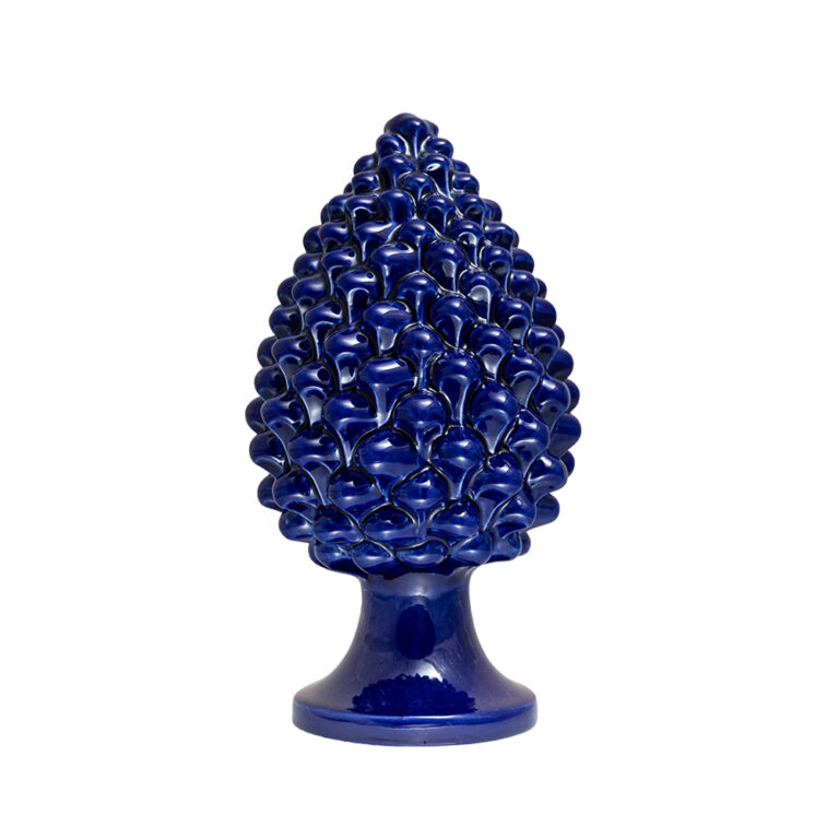 Pigna in ceramica di Caltagirone Blu Cobalto grande (L)