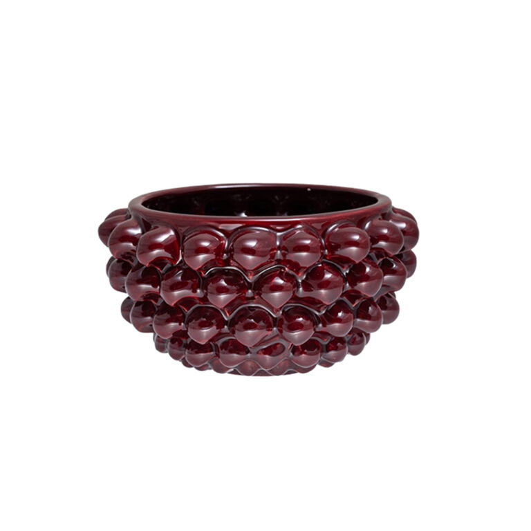 Centrotavola Rosso Borgogna S in ceramica di Caltagirone piccolo